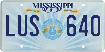 MS license plate LUS640