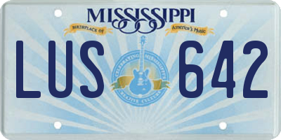 MS license plate LUS642