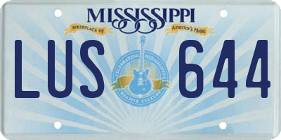 MS license plate LUS644
