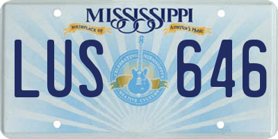 MS license plate LUS646