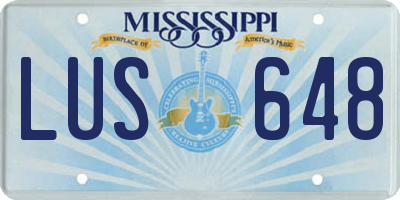 MS license plate LUS648