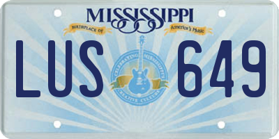 MS license plate LUS649