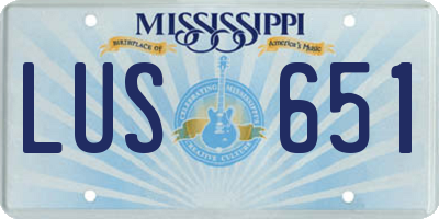 MS license plate LUS651