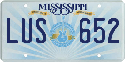 MS license plate LUS652