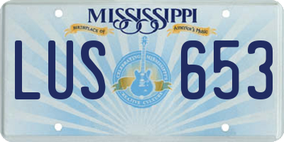 MS license plate LUS653