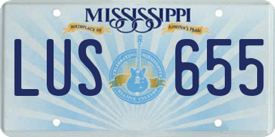 MS license plate LUS655