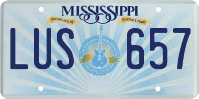 MS license plate LUS657