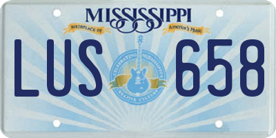 MS license plate LUS658