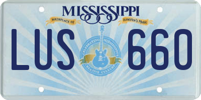 MS license plate LUS660