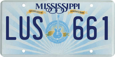 MS license plate LUS661