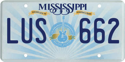 MS license plate LUS662