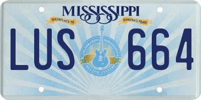 MS license plate LUS664