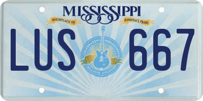 MS license plate LUS667