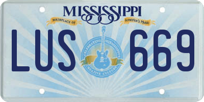 MS license plate LUS669