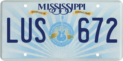 MS license plate LUS672