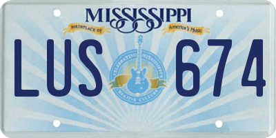 MS license plate LUS674