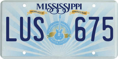 MS license plate LUS675