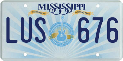 MS license plate LUS676