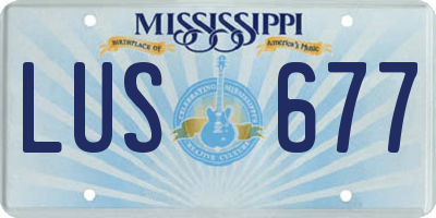 MS license plate LUS677