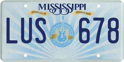 MS license plate LUS678
