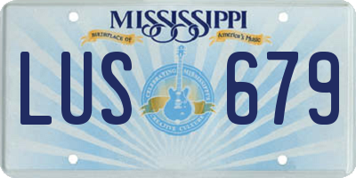 MS license plate LUS679