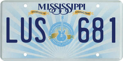 MS license plate LUS681