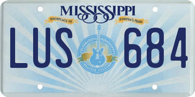 MS license plate LUS684