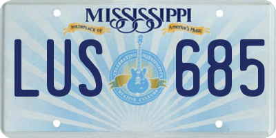 MS license plate LUS685