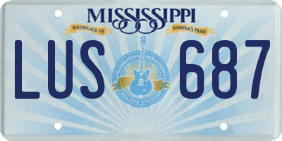 MS license plate LUS687