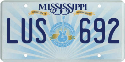 MS license plate LUS692