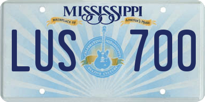 MS license plate LUS700