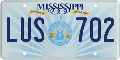 MS license plate LUS702
