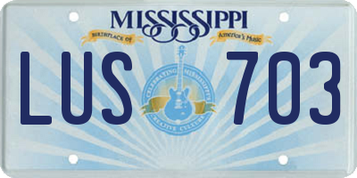 MS license plate LUS703