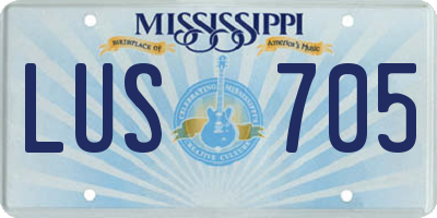 MS license plate LUS705