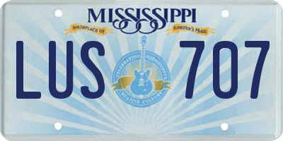 MS license plate LUS707