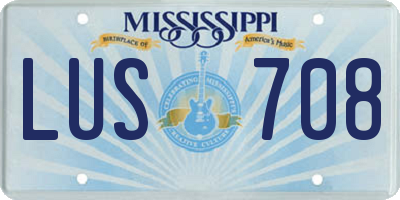 MS license plate LUS708