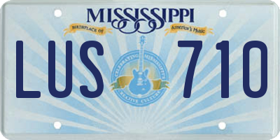 MS license plate LUS710