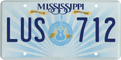MS license plate LUS712