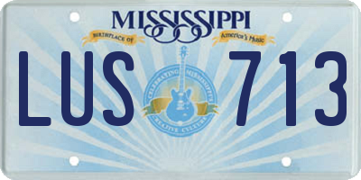 MS license plate LUS713