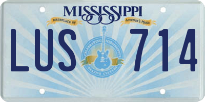 MS license plate LUS714
