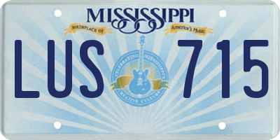 MS license plate LUS715