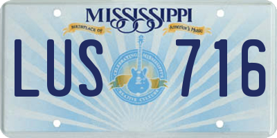 MS license plate LUS716