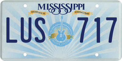 MS license plate LUS717