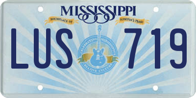 MS license plate LUS719