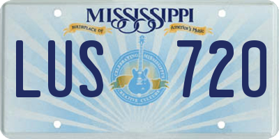 MS license plate LUS720