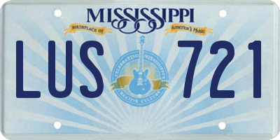MS license plate LUS721