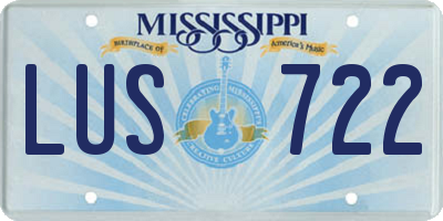 MS license plate LUS722