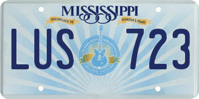 MS license plate LUS723