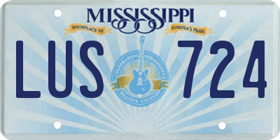 MS license plate LUS724