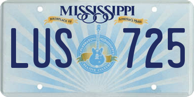 MS license plate LUS725